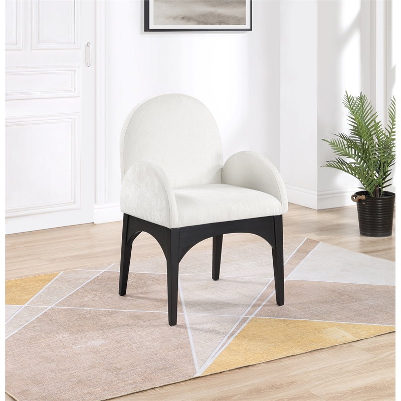 Pemberly Row Modern / Contemporary Cream Fabric Dining Arm Chair