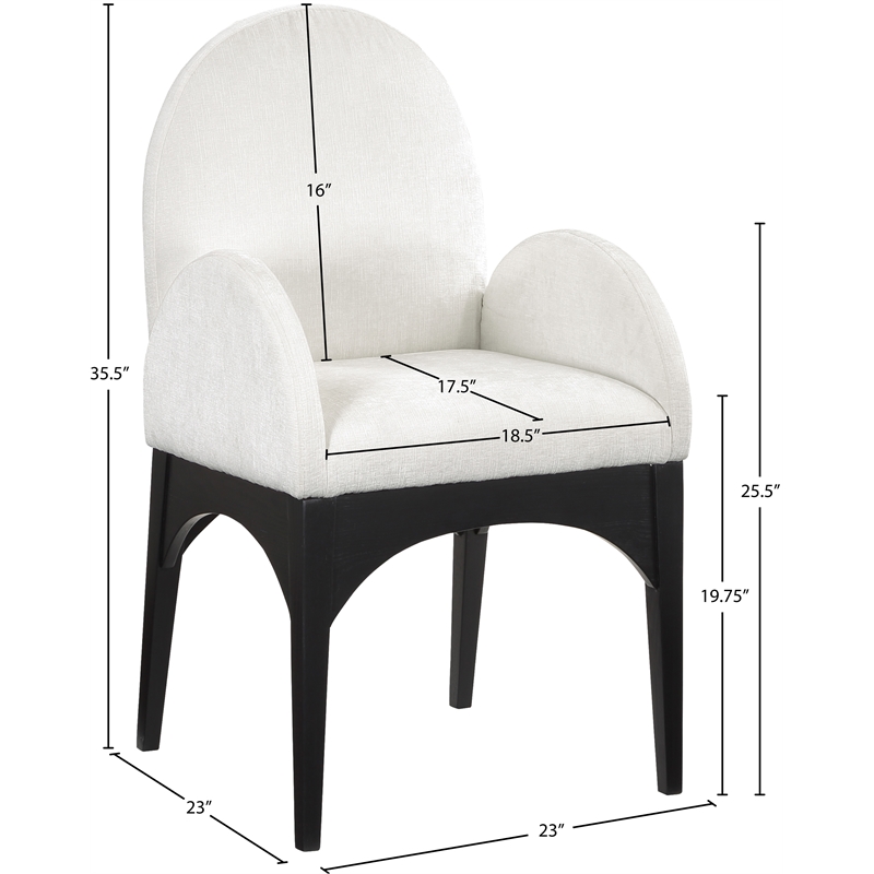 Pemberly Row Modern / Contemporary Cream Fabric Dining Arm Chair