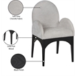 Pemberly Row Modern / Contemporary Grey Fabric Dining Arm Chair