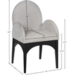 Pemberly Row Modern / Contemporary Grey Fabric Dining Arm Chair