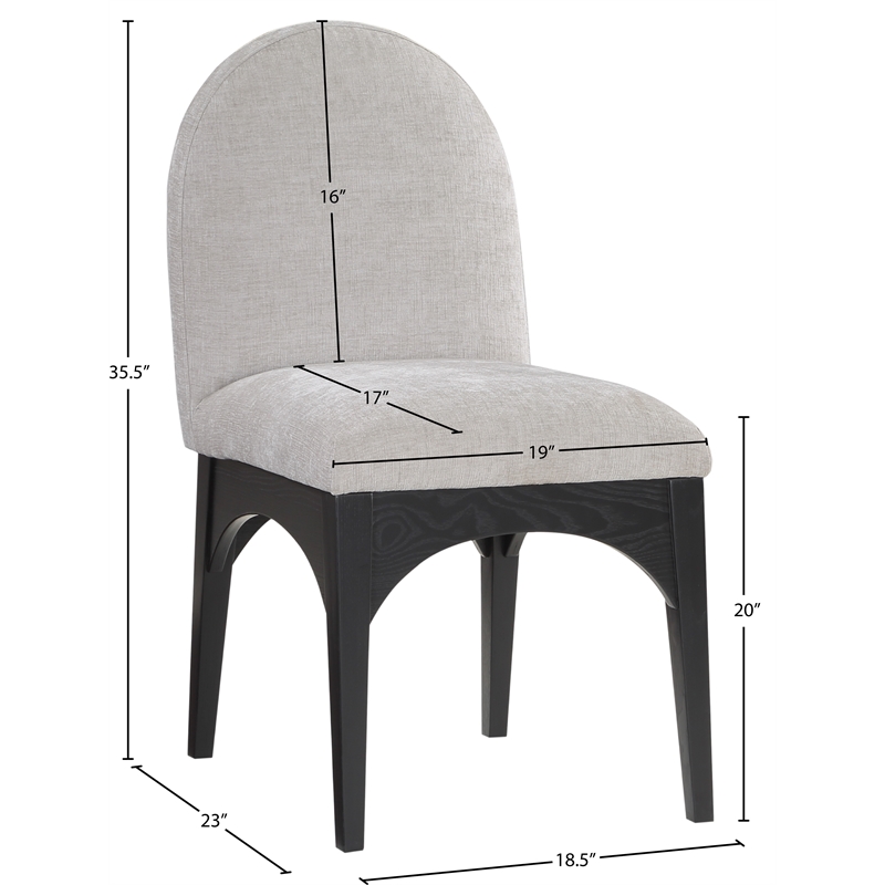 Pemberly Row Modern / Contemporary Grey Fabric Dining Side Chair