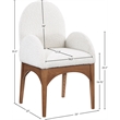 Pemberly Row Contemporary Cream Boucle Fabric Dining Arm Chair
