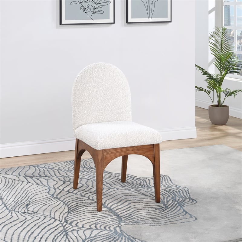 Pemberly Row Contemporary Cream Boucle Fabric Dining Side Chair