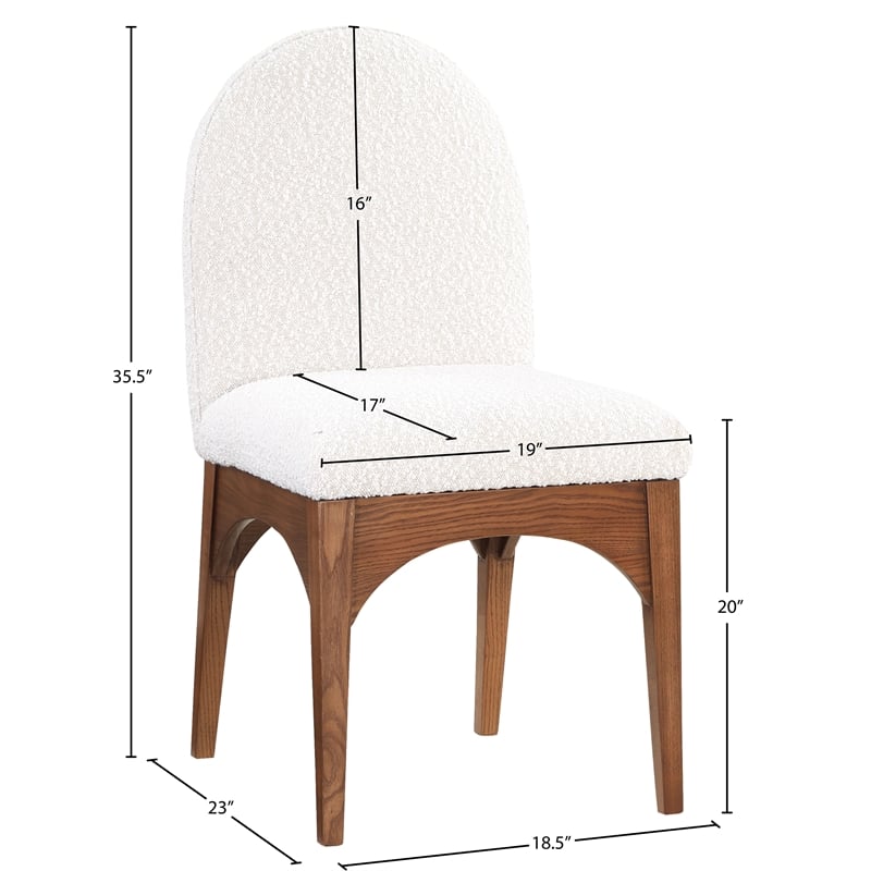 Pemberly Row Contemporary Cream Boucle Fabric Dining Side Chair