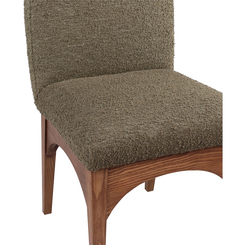 Pemberly Row Contemporary Olive Boucle Fabric Dining Side Chair