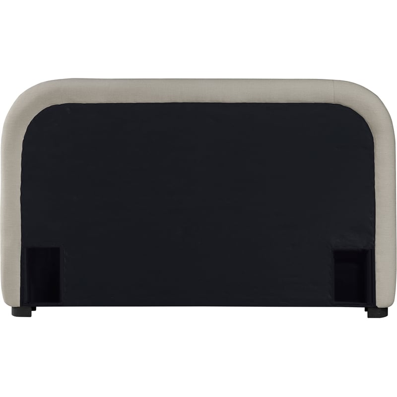 Pemberly Row Modern / Contemporary Beige Soft Fabric Queen Bed