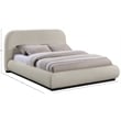Pemberly Row Modern / Contemporary Beige Soft Fabric Queen Bed