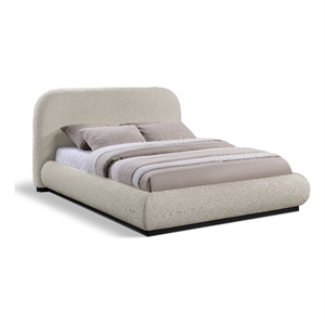 Pemberly Row Modern / Contemporary Beige Soft Fabric Queen Bed