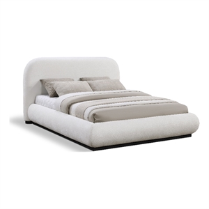 Pemberly Row Modern / Contemporary Cream Soft Fabric King Bed