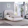 Pemberly Row Contemporary Cream Linen Textured Fabric Twin Bed