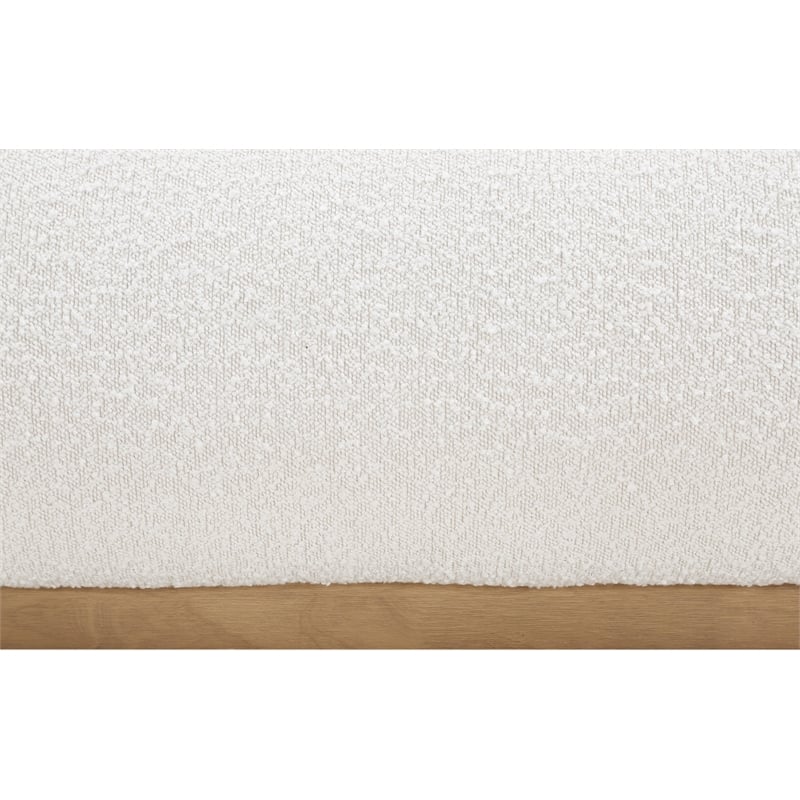 Pemberly Row Modern / Contemporary Cream Boucle Fabric Queen Bed