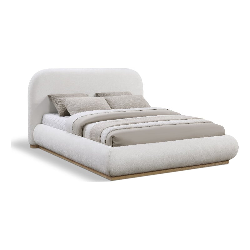 Pemberly Row Modern / Contemporary Cream Soft Fabric Full Bed