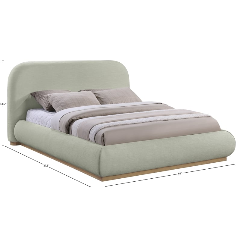 Pemberly Row Modern / Contemporary Mint Soft Fabric Full Bed