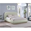 Pemberly Row Modern / Contemporary Mint Soft Fabric Queen Bed