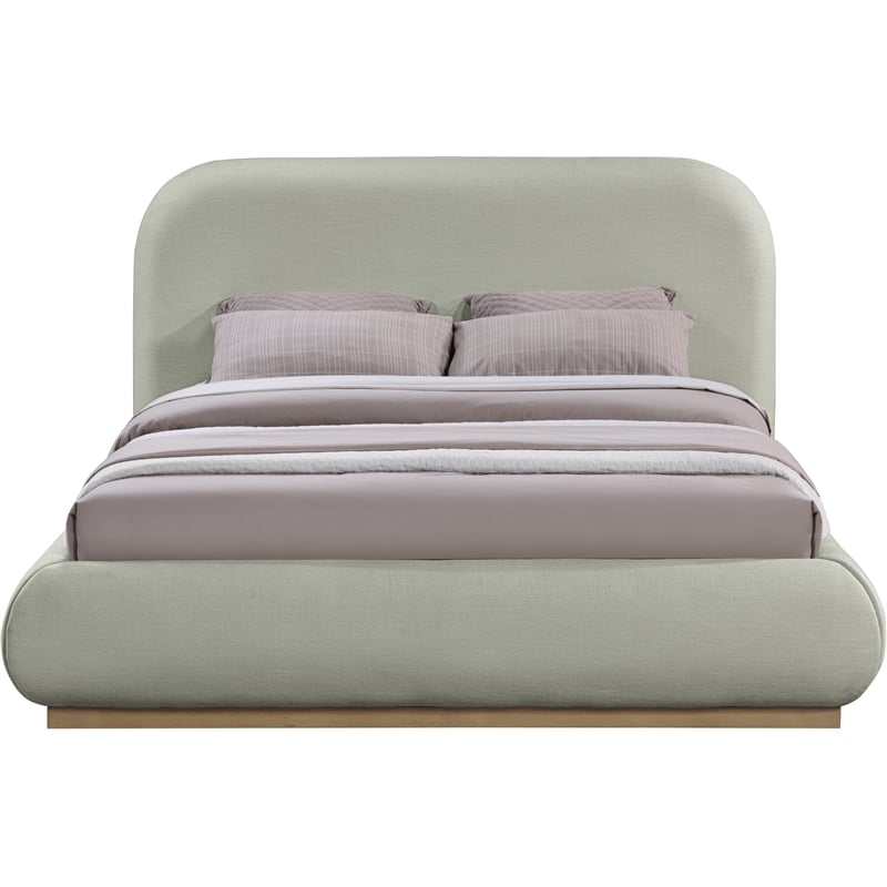 Pemberly Row Modern / Contemporary Mint Soft Fabric Queen Bed