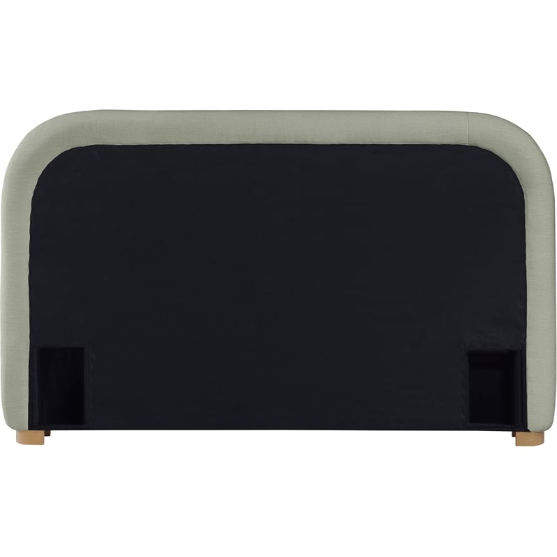 Pemberly Row Modern / Contemporary Mint Soft Fabric Queen Bed