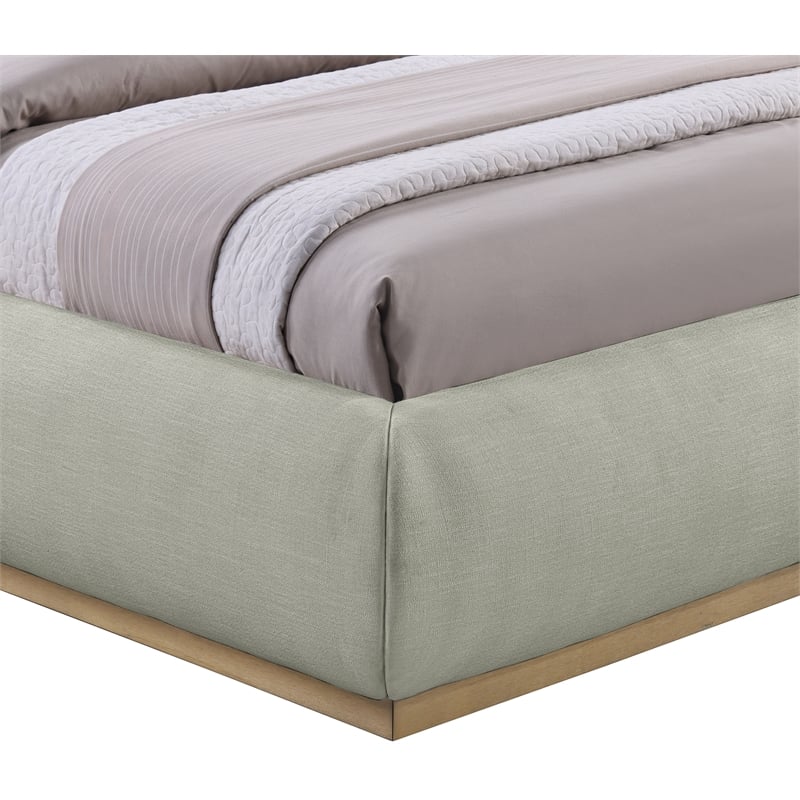 Pemberly Row Modern / Contemporary Mint Soft Fabric Queen Bed