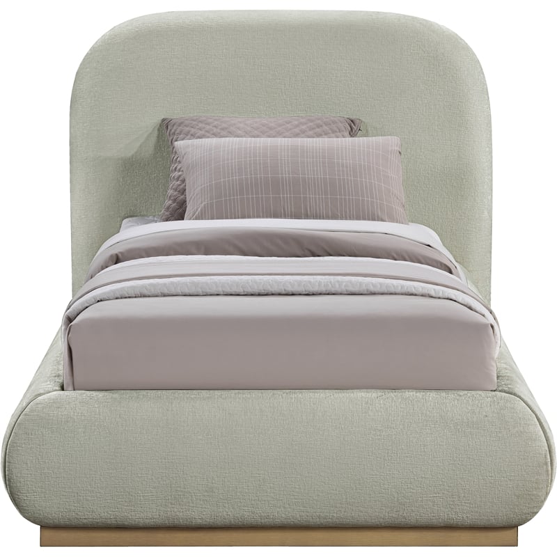 Pemberly Row Modern / Contemporary Mint Soft Fabric Twin Bed