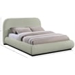 Pemberly Row Modern / Contemporary Mint Soft Fabric King Bed