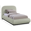 Pemberly Row Modern / Contemporary Mint Soft Fabric Twin Bed