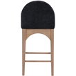 Pemberly Row Modern / Contemporary Black Finish Soft Fabric Stool