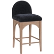 Pemberly Row Modern / Contemporary Black Finish Soft Fabric Stool