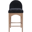 Pemberly Row Modern / Contemporary Black Finish Soft Fabric Stool