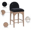 Pemberly Row Modern / Contemporary Black Finish Soft Fabric Stool