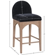 Pemberly Row Modern / Contemporary Black Finish Soft Fabric Stool