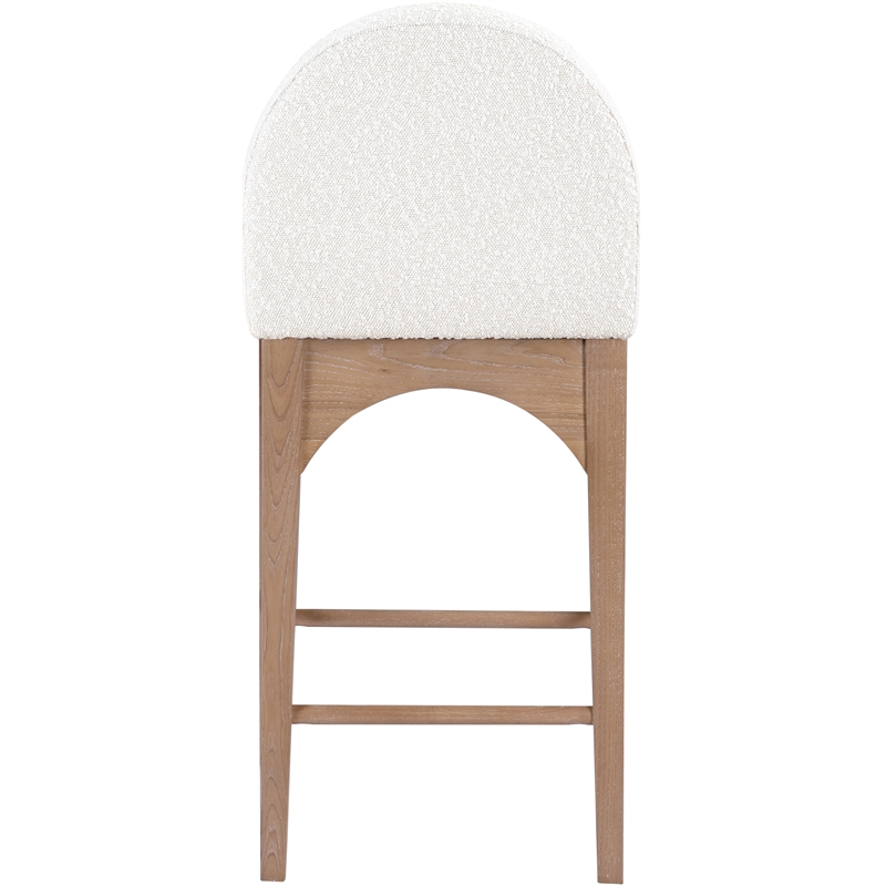 Pemberly Row Modern / Contemporary Cream Finish Soft Fabric Stool