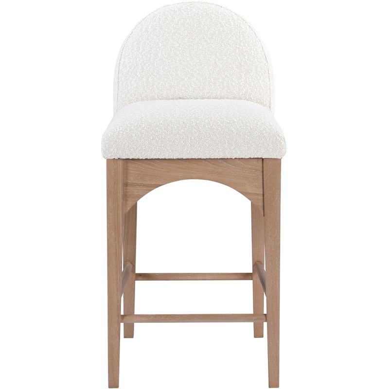 Pemberly Row Modern / Contemporary Cream Finish Soft Fabric Stool