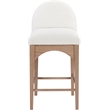 Pemberly Row Modern / Contemporary Cream Finish Soft Fabric Stool