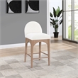 Pemberly Row Modern / Contemporary Cream Finish Soft Fabric Stool