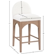 Pemberly Row Modern / Contemporary Cream Finish Soft Fabric Stool