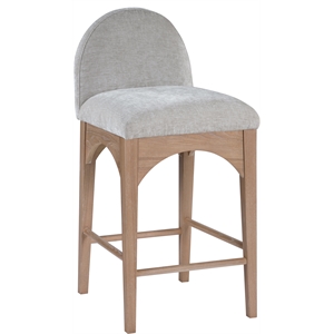 Pemberly Row Modern / Contemporary Grey Finish Soft Fabric Stool