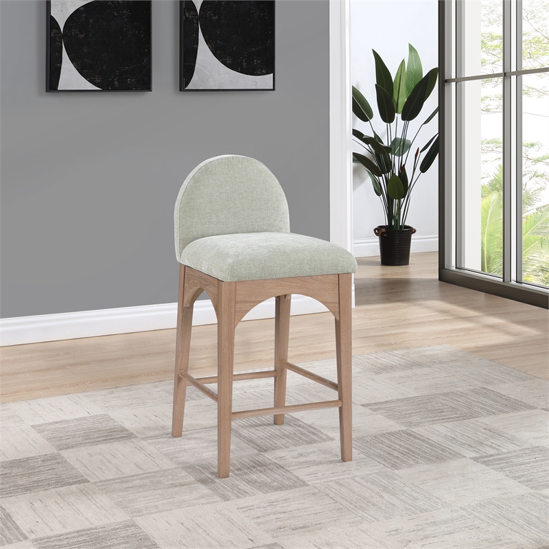 Pemberly Row Modern / Contemporary Mint Finish Soft Fabric Stool