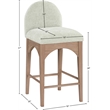 Pemberly Row Modern / Contemporary Mint Finish Soft Fabric Stool