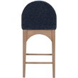 Pemberly Row Modern / Contemporary Navy Finish Soft Fabric Stool
