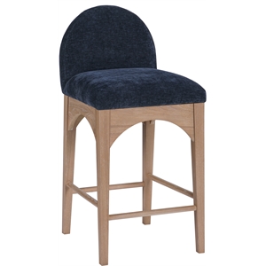 Pemberly Row Modern / Contemporary Navy Finish Soft Fabric Stool
