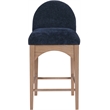 Pemberly Row Modern / Contemporary Navy Finish Soft Fabric Stool