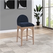 Pemberly Row Modern / Contemporary Navy Finish Soft Fabric Stool