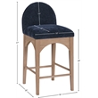 Pemberly Row Modern / Contemporary Navy Finish Soft Fabric Stool