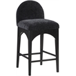 Pemberly Row Modern / Contemporary Black Finish Soft Fabric Stool