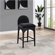 Pemberly Row Modern / Contemporary Black Finish Soft Fabric Stool