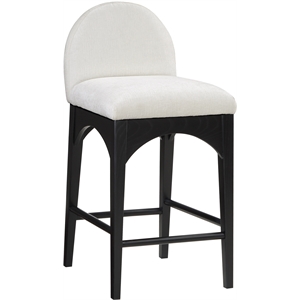Pemberly Row Modern / Contemporary Cream Finish Soft Fabric Stool