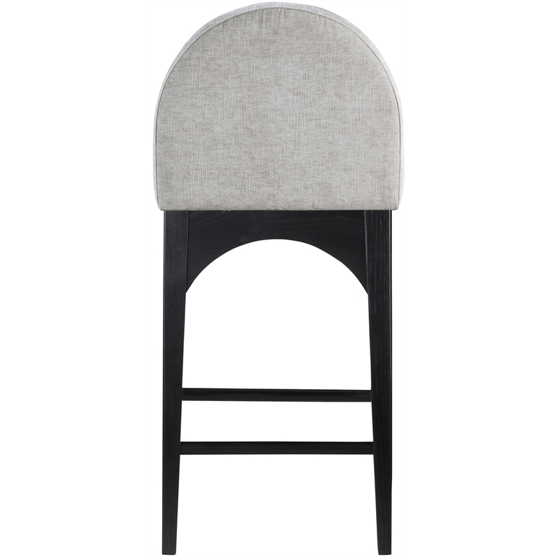 Pemberly Row Modern / Contemporary Grey Finish Soft Fabric Stool