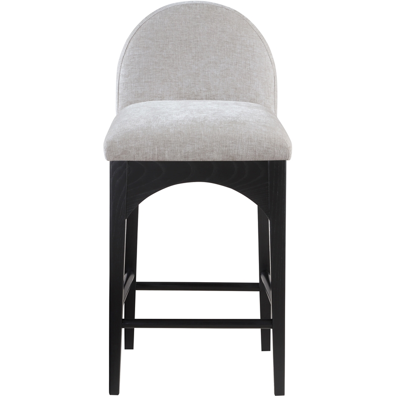 Pemberly Row Modern / Contemporary Grey Finish Soft Fabric Stool