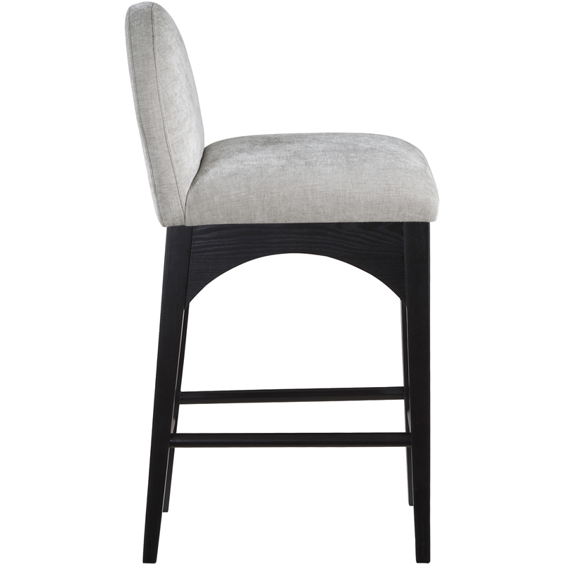 Pemberly Row Modern / Contemporary Grey Finish Soft Fabric Stool