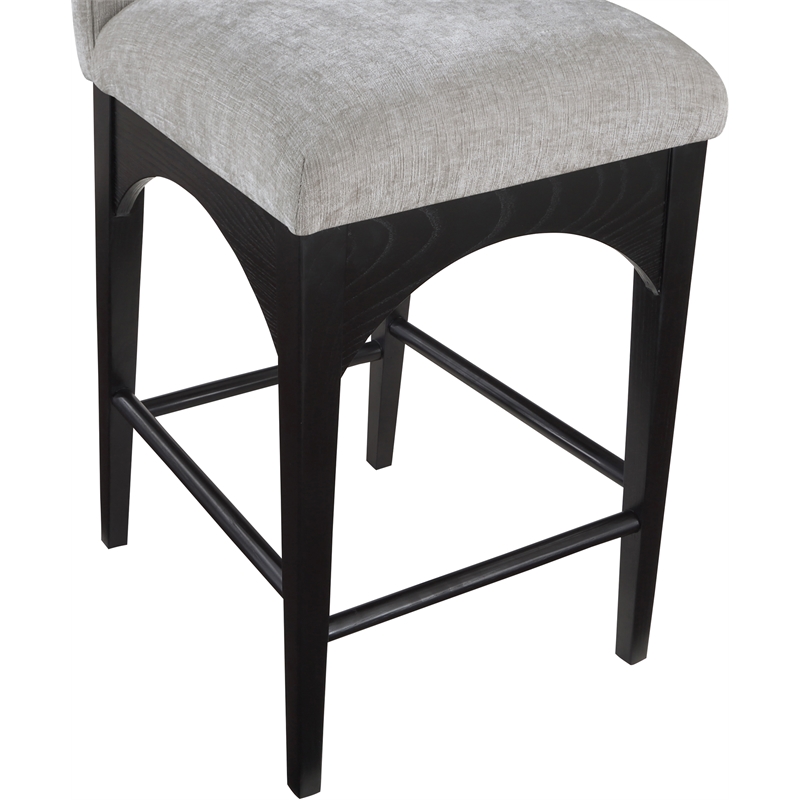 Pemberly Row Modern / Contemporary Grey Finish Soft Fabric Stool