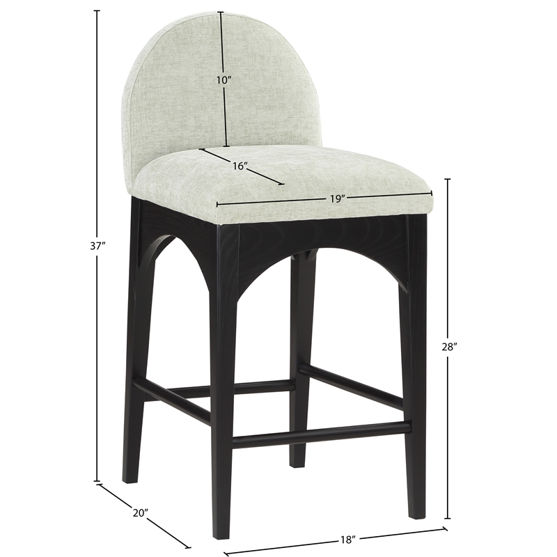 Pemberly Row Modern / Contemporary Soft Mint Green Fabric Stool